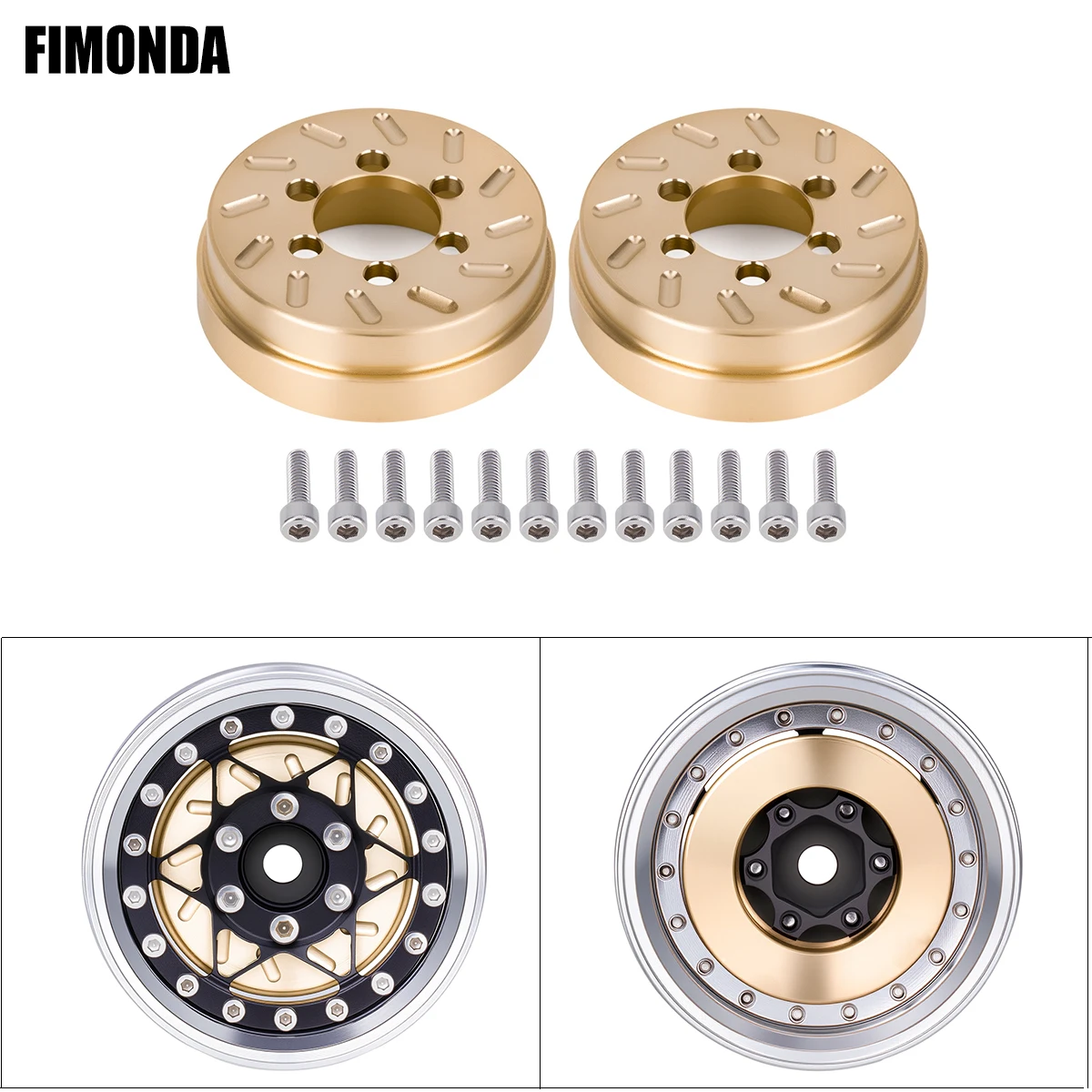 62 g/Stück Messing interne Radgewichte für 1,9"/2,2" Felgen, kompatibel mit Axial SCX10 90046 TRX4 TRX6 1/10 RC Teile (2/4 Stück)