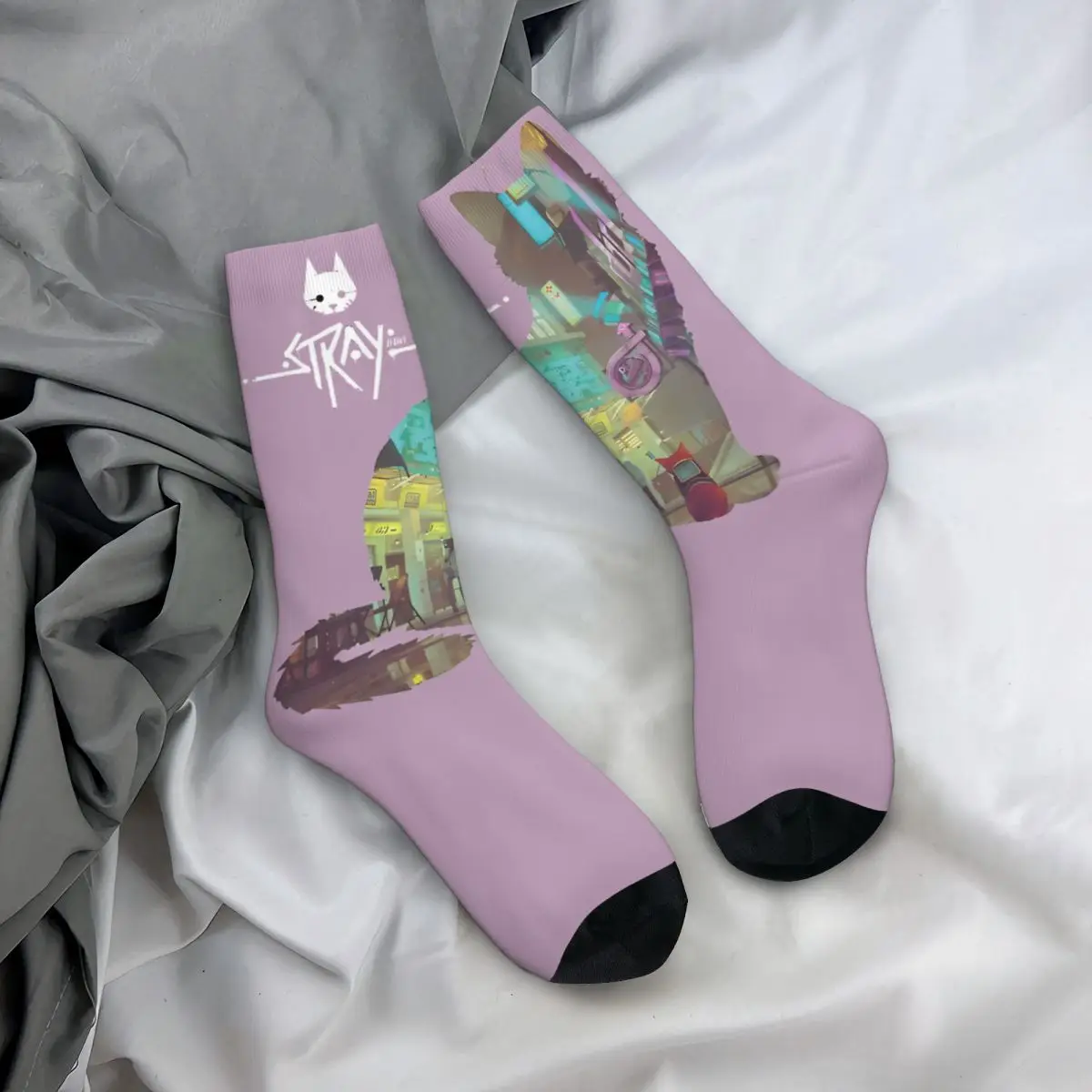 

Stray Cats Stockings Design Retro Socks Winter Non Slip Socks Unisex Men Outdoor Sports Warm Soft Socks