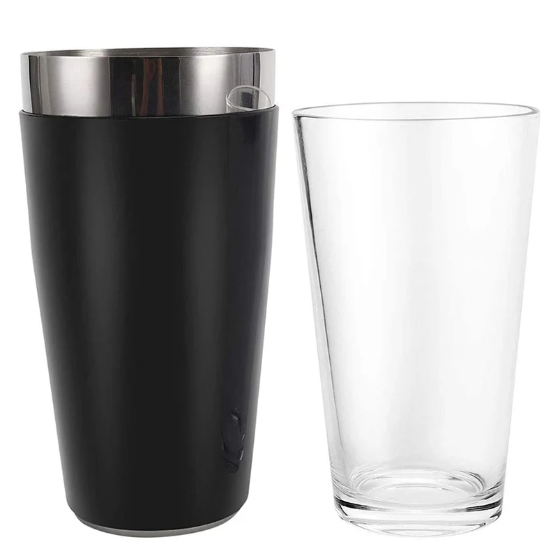 

Boston Cocktail Shaker, 16 fl oz Glass and 26 fl oz Stainless Steel with Rubber Sleeve