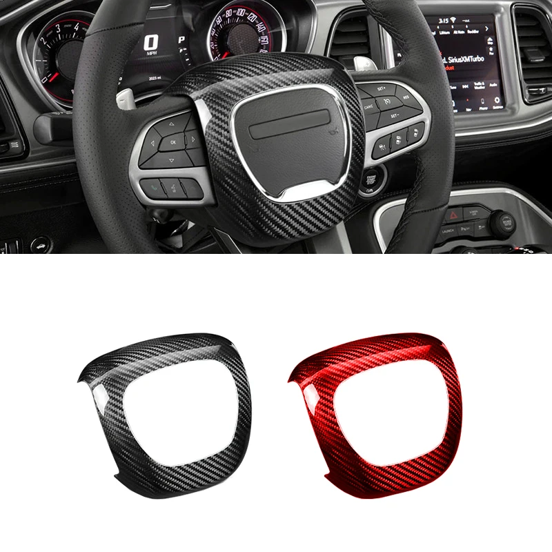 

Carbon Fiber Steering Wheel Cover For Dodge Charger Durango Challenger 2015-2023