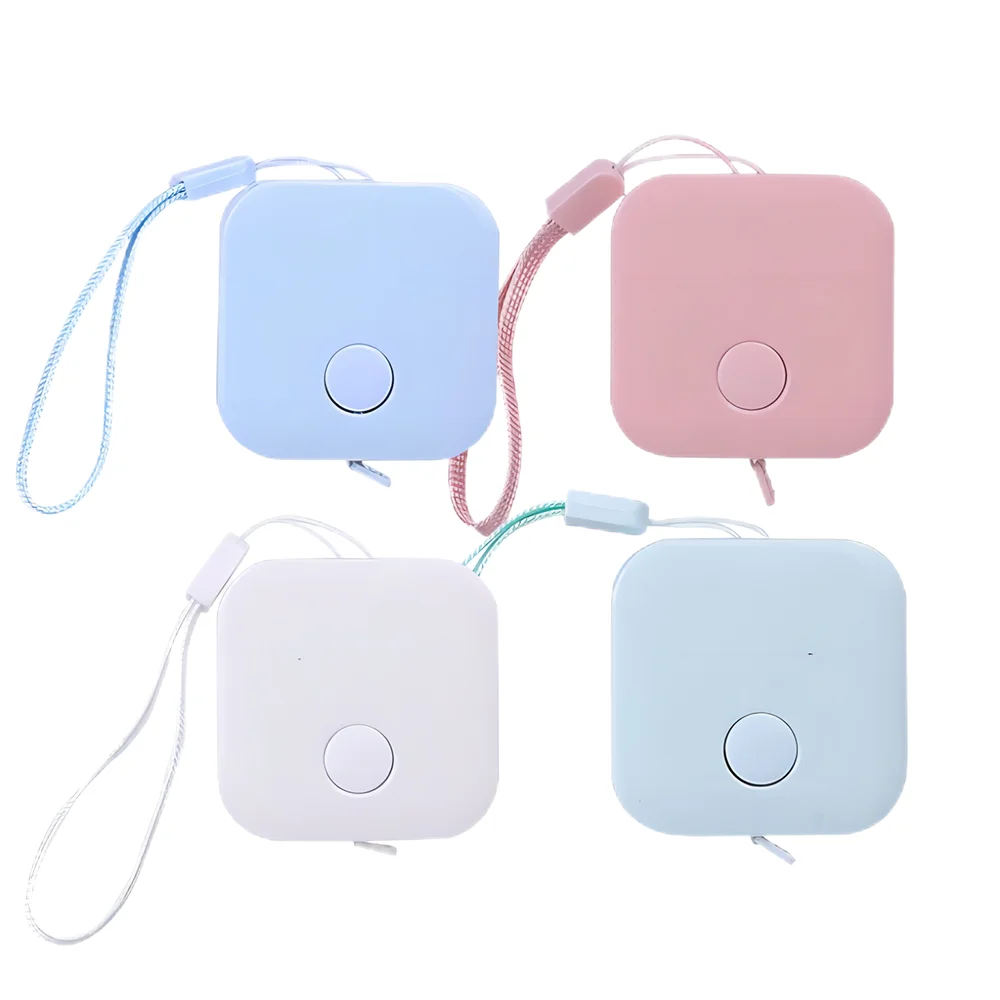 1.5-meter Mini Tape Square with Lanyard Portable Automatic Contraction Measurement Measurements Soft Tape Measure Metric System