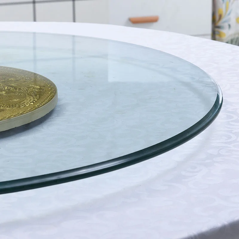 HQ GL01 Tempered Glass Top 70CM/80CM/90CM Lazy Susan with Glass Turntable Swivel Plate for Dining Table image 3
