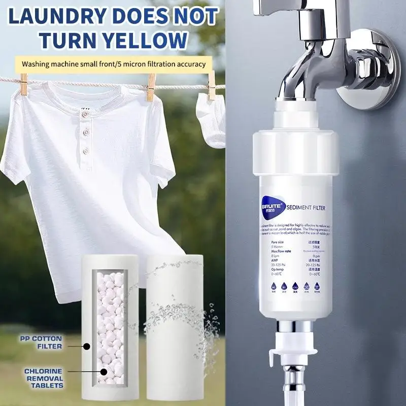 New Water Filter Purifier Shower Washing Machine Filter Under Sink Water Filtration System Tap Water Pre-chlorine Removal Filter