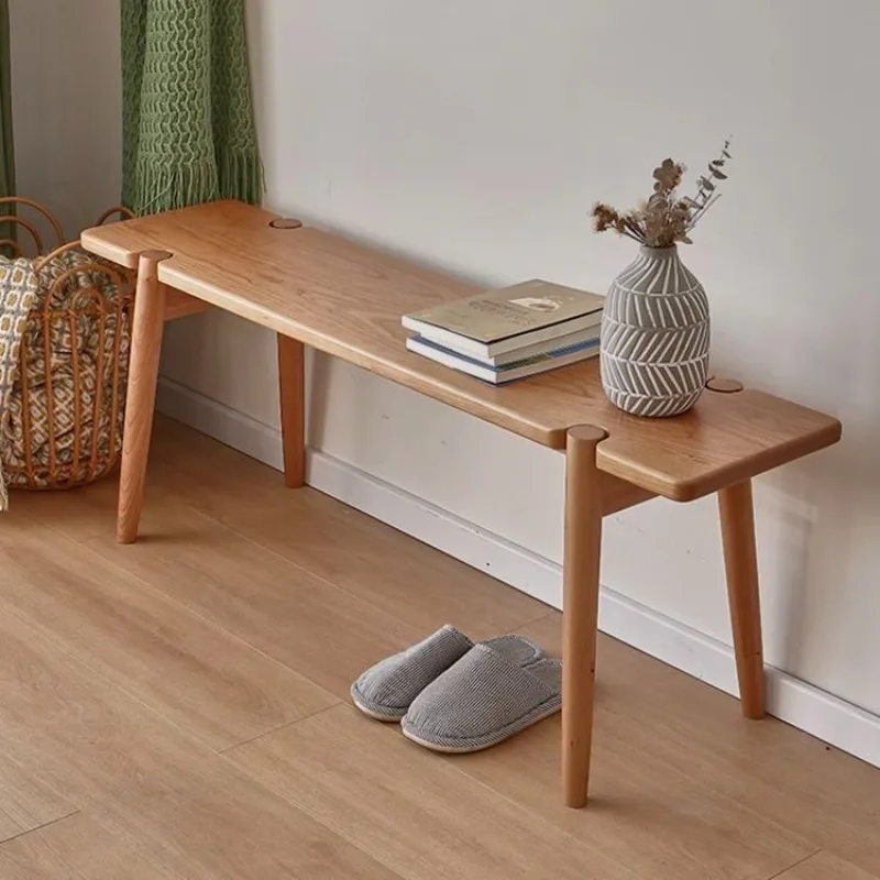 Picture 4: Minimalist solid wood bench, household dining stool, dining stool