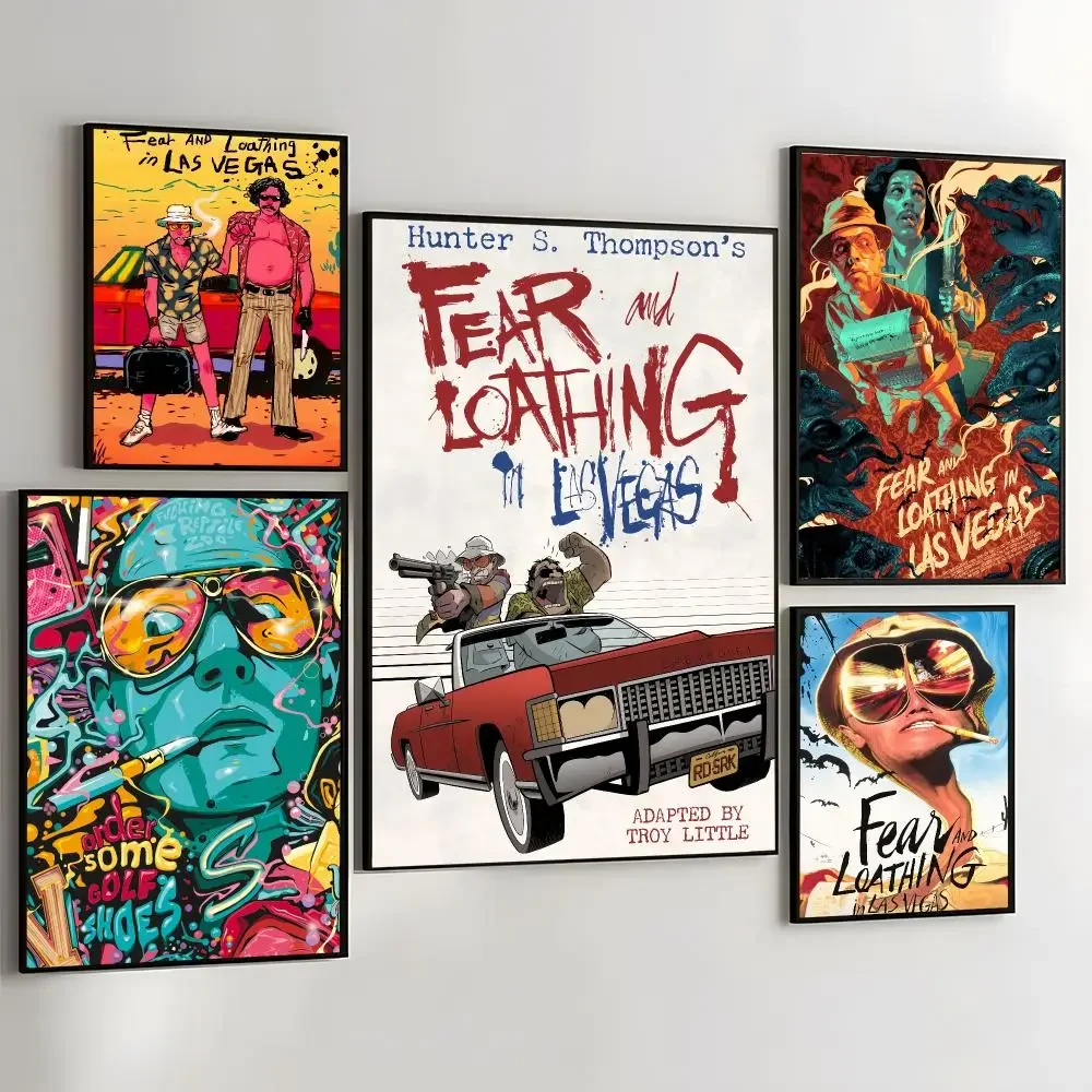 F-Fear And L-Loathing In Las Vegas Painting Calligraphy Self Adhesive Wall Art Waterproof Print For Bedroom Hallway Home Decor