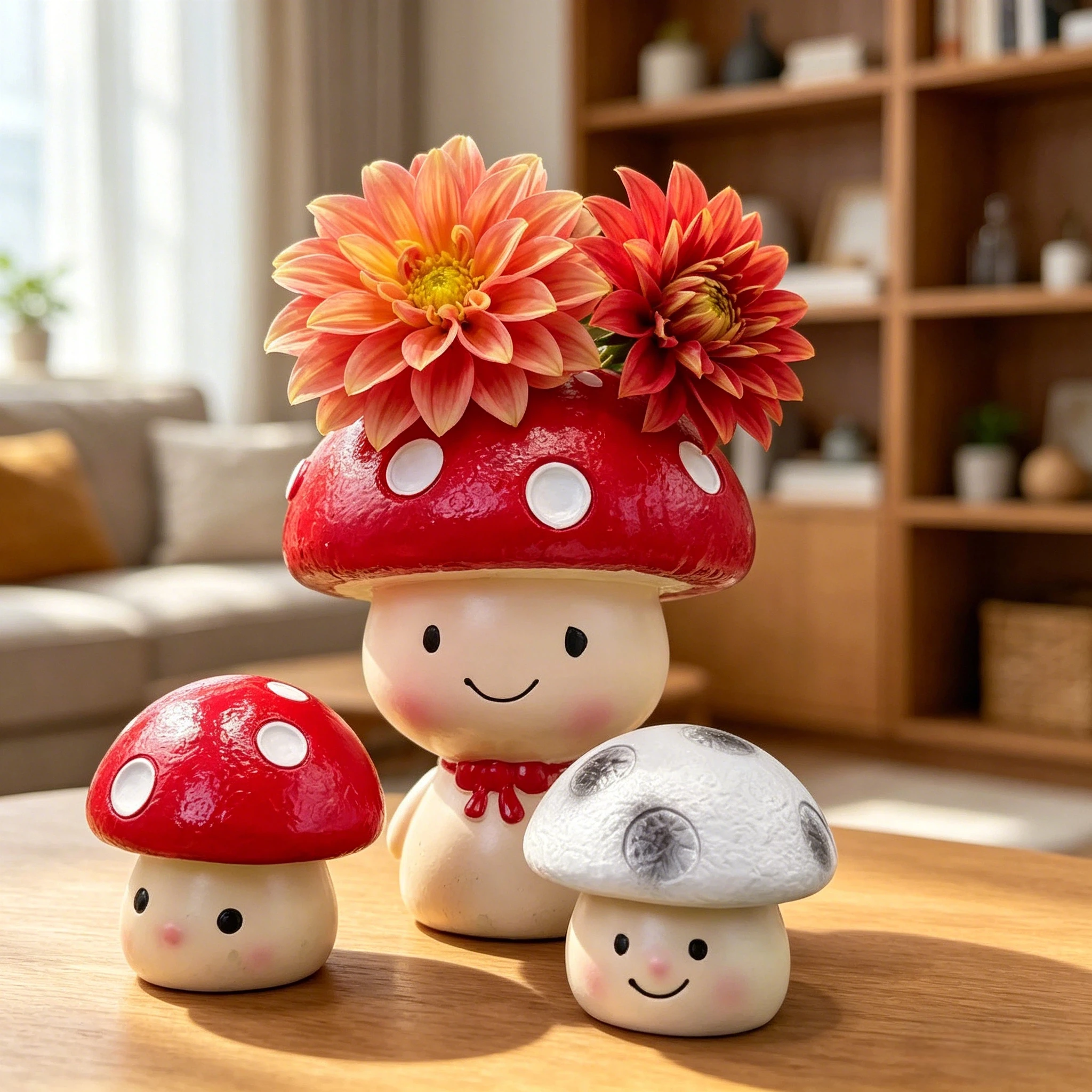 3 Pieces, Red Umbrella White Dot Mushroom Resin Statue Ornaments, Forest-Style Pastoral Desktop Decoration, Resin Crafts Mushroom-Shaped Display Pieces, Ideal Home Decor, Living Room Entryway Bedroom Decoration, Office Desk Stress-Relief Ornaments, Balcony Greenery Landscaping Props, Cafe Window Display Decoration, Valentine's Day Christmas Easter Thanksgiving Holiday Decorations, Suitable for All Occasions, Thoughtful Gifts, Waterproof, Shatter-Resistant, Easy to Clean, Durable Resin Crafts view 3