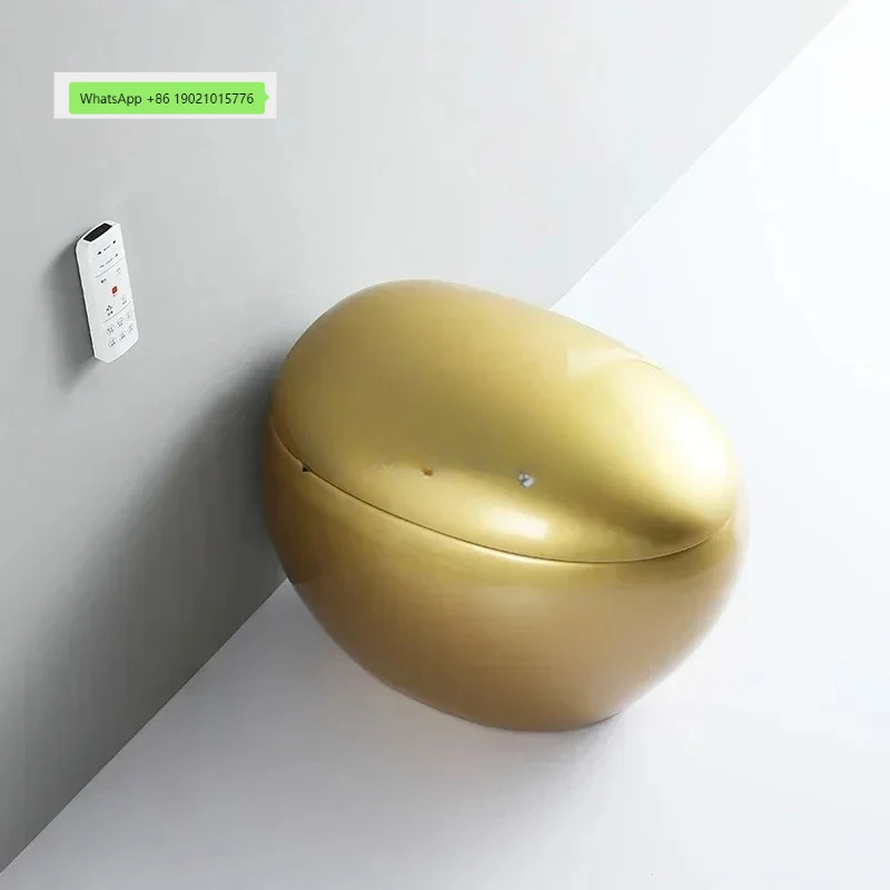 182 Personalized and creative golden egg-shaped toilet, no water preure limit, deodorant, automatic smart toilet