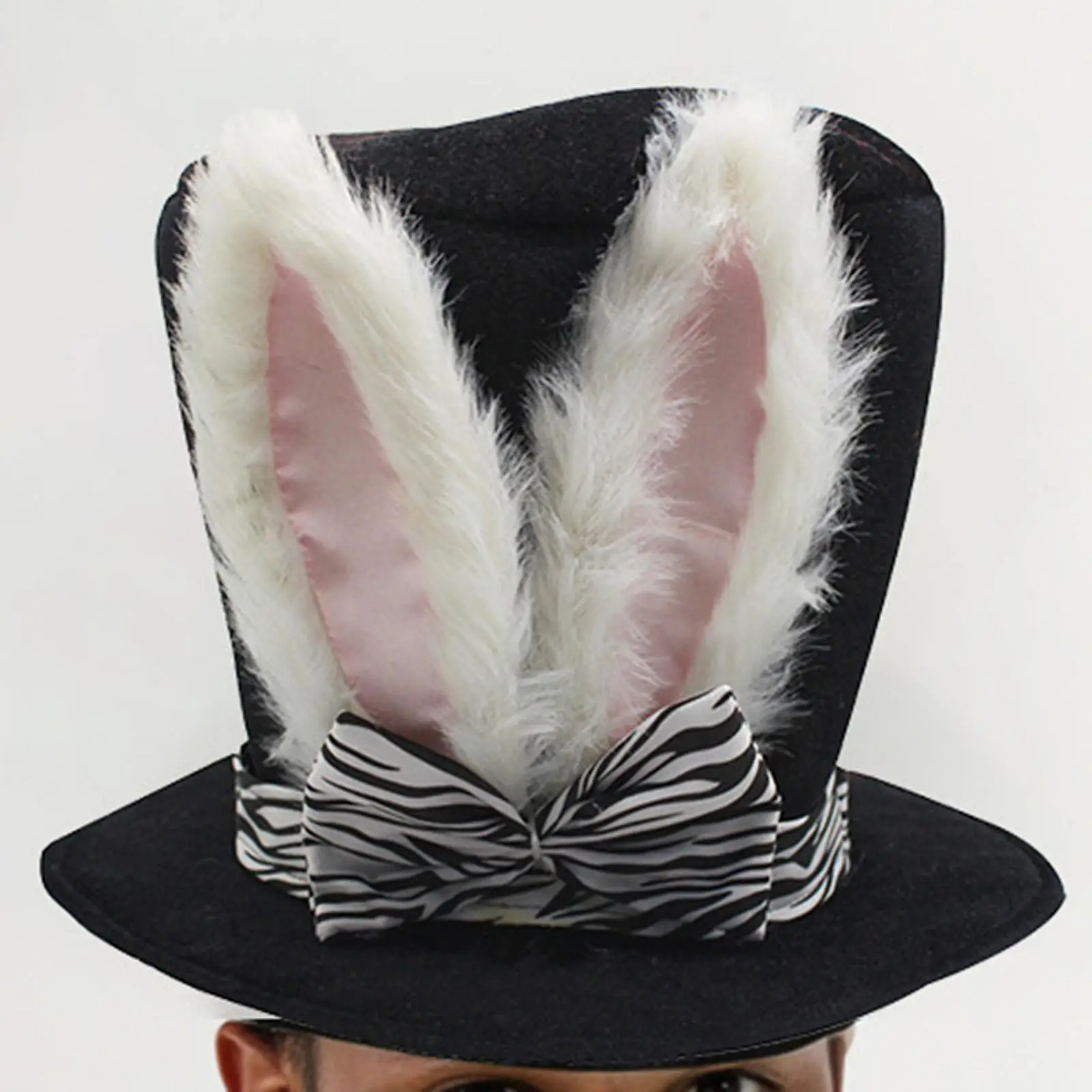 

Easter Bunny Top Hat with Large Ears Victorian Topper for Festival Coachman Men