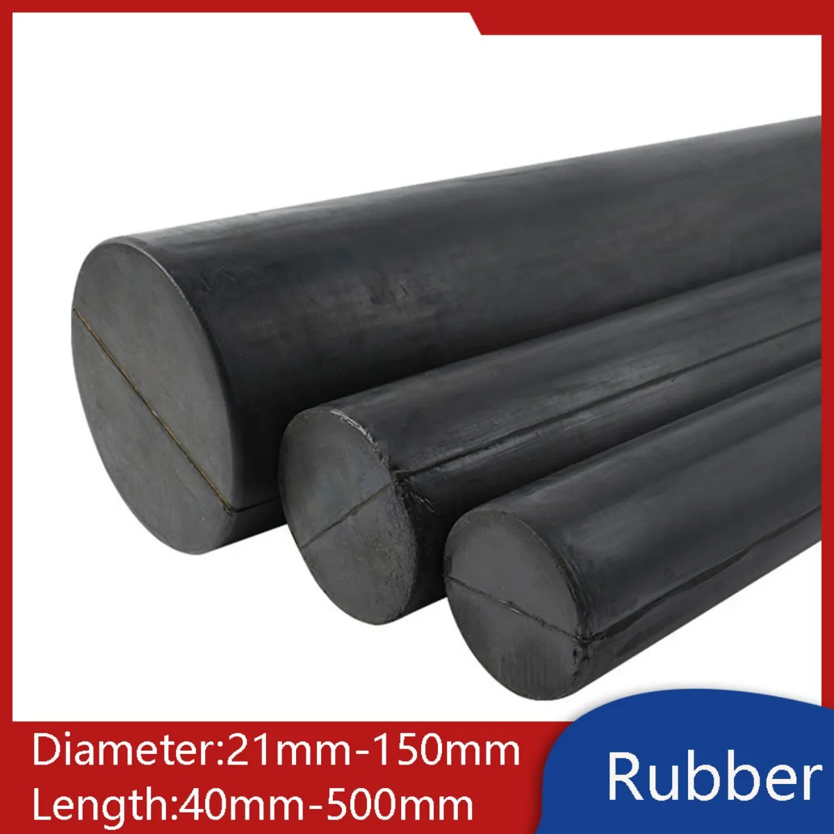 Solid Black Rubber Rod 21mm-150mm Diameter Round Bar Stick Shock Absorber Micro-elastic Rods 40mm-500mm Length