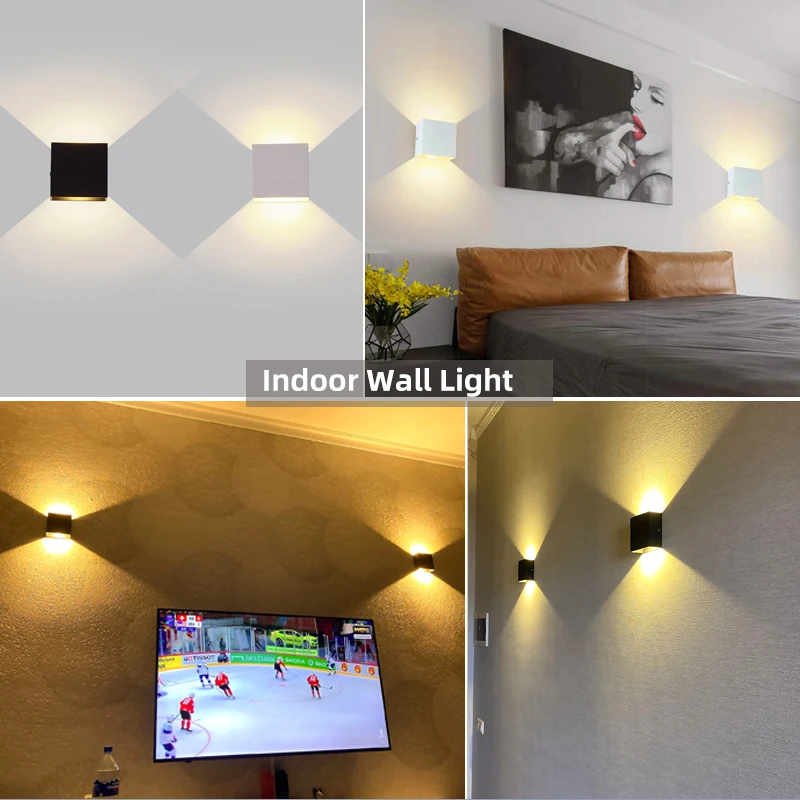 Outdoor LED Wall Lamp 6/12W Waterproof IP65 Interior Wall Light Garden Lights Aluminum Living Room Bedroom Porch Street Lighting