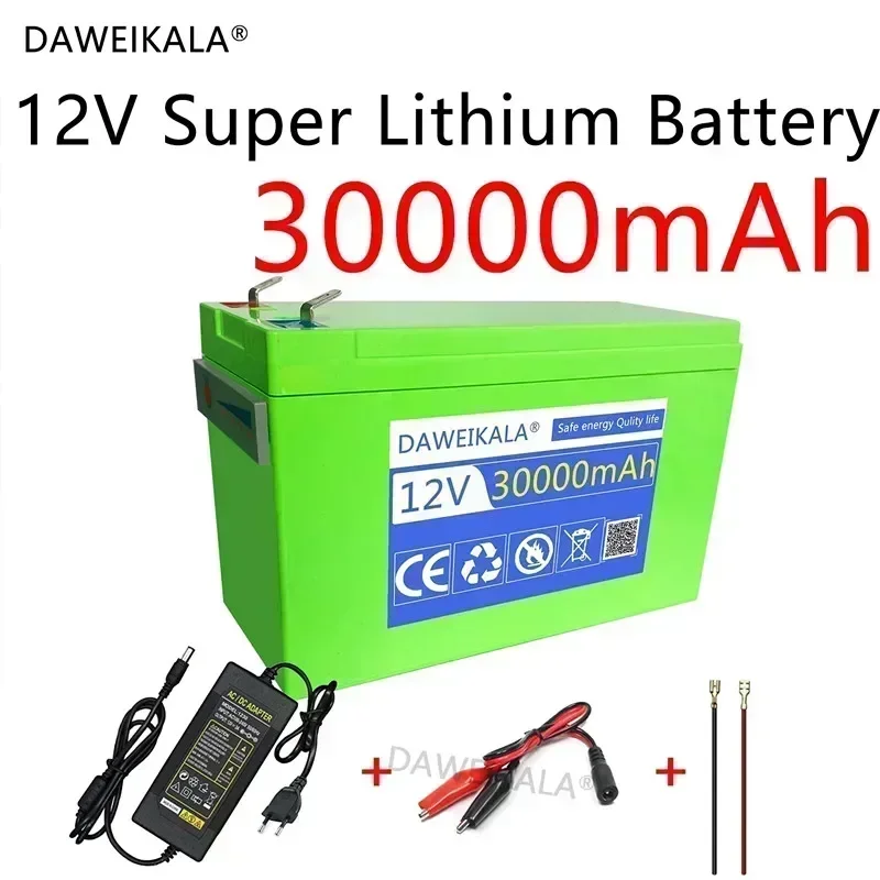 

NEW 12V Battery 30Ah Built-In High Current 30A BMS 18650 Lithium Battery Pack For Electric Vehicle Battery 12.6V Charger