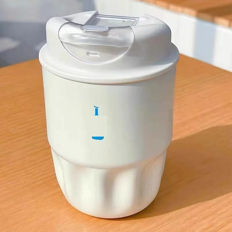 450 مللي ترمس بطانة سيراميك فنجان قهوة جدار مزدوج مكنسة من الفولاذ المقاوم للصدأ معزول الترمس للقهوة الحرارية القدح بهلوان هدية #3