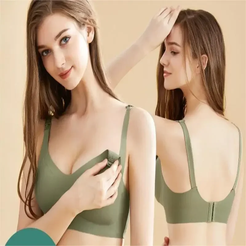 Maternity Nursing Bra Pregnant Women Front Open Button Breastfeeding Bras One-piece Convenient Feeding Pregnancy Dropshiping