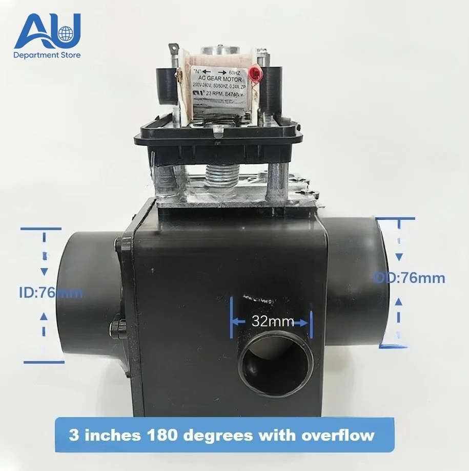 3 Inch 180 Degree Large Washer Drain Valve with Overflow Drain Pump Parts, Depend on Drain Valve