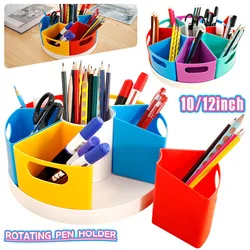 10/12inch Creative Rotating Storage Caddy 360° Rotatable Art Supply Organizer Portable Rotating Marker Desk Organizer for Office