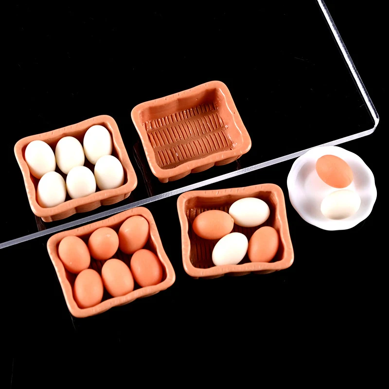 1/12 Dollhouse Simulation Egg Tray Model Dollhouse Mini Kitchen Decoration Dolls House Accessories Pretend Play Toys