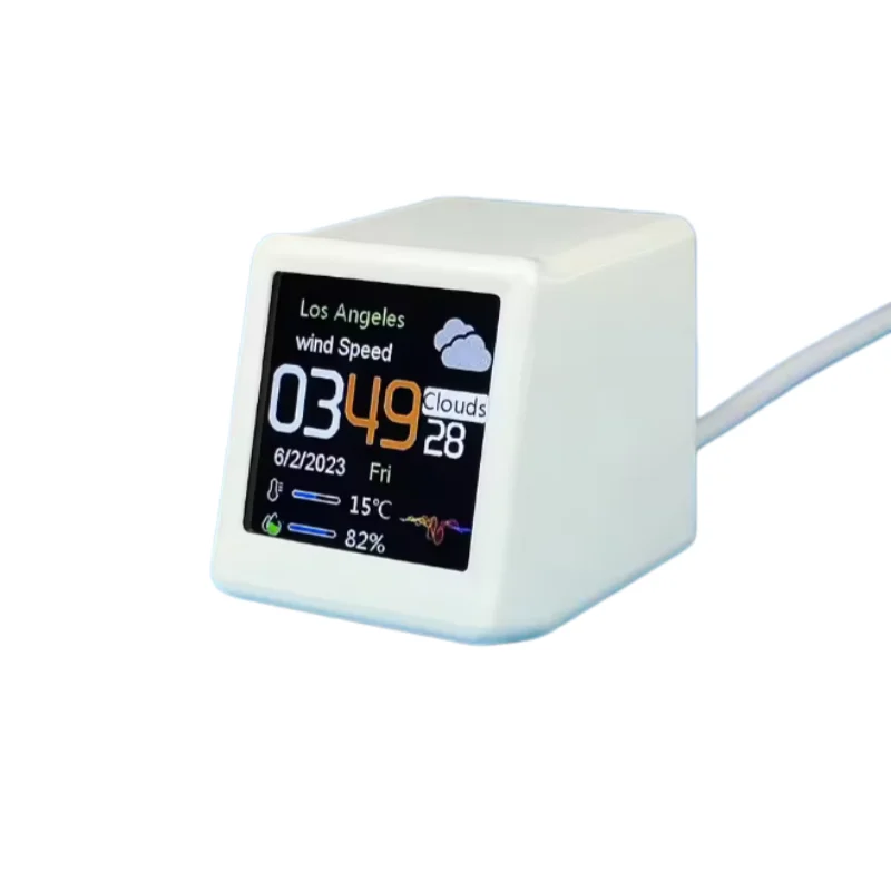 Small Portable Smart Wifi Weather Station Display Weather Temperature Humidity Time mini Alarm Clock Desktop Decoration