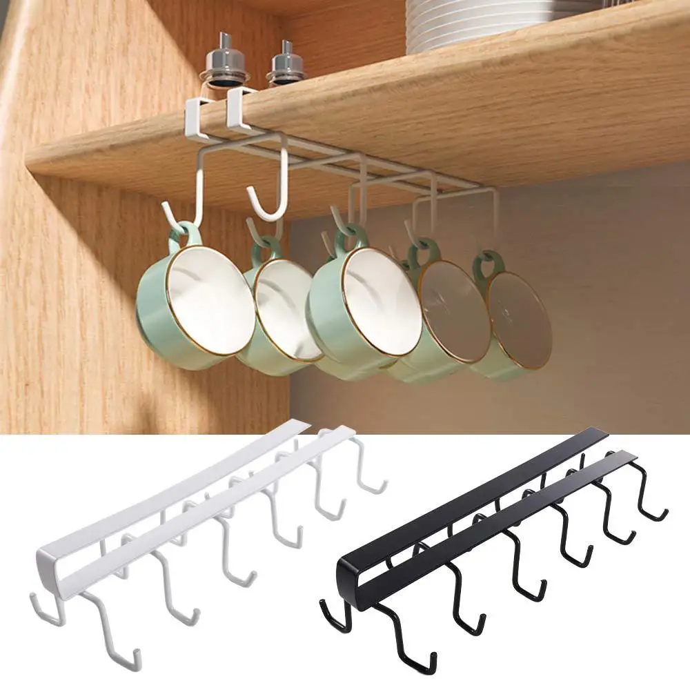 1 PCS Multifunctional Kitchen Organizer High Quality Double-row Cabinet Hook Durable Hanging Cup Holder