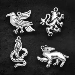 10-15pcs/lot Silver Plated Lion Snake Eagle Badger Charms Animals Pendants For Diy Jewelry Making Materials Supplies Accessories