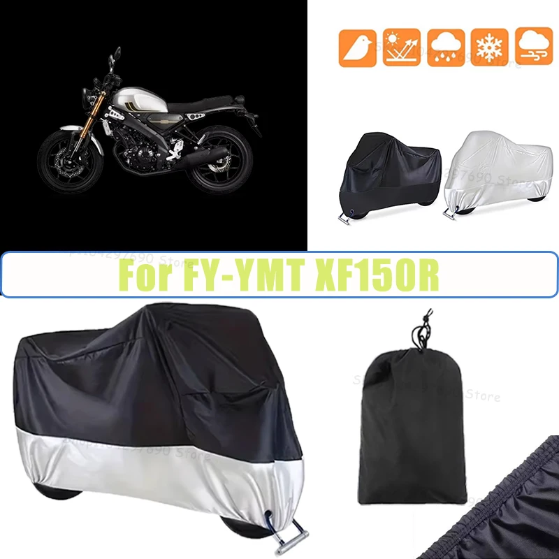 210D Oxford Motorcycle Cover Waterproof All Season UV Protection For FY-YMT XF150R Anti-Tear Windproof Motorbike Cover