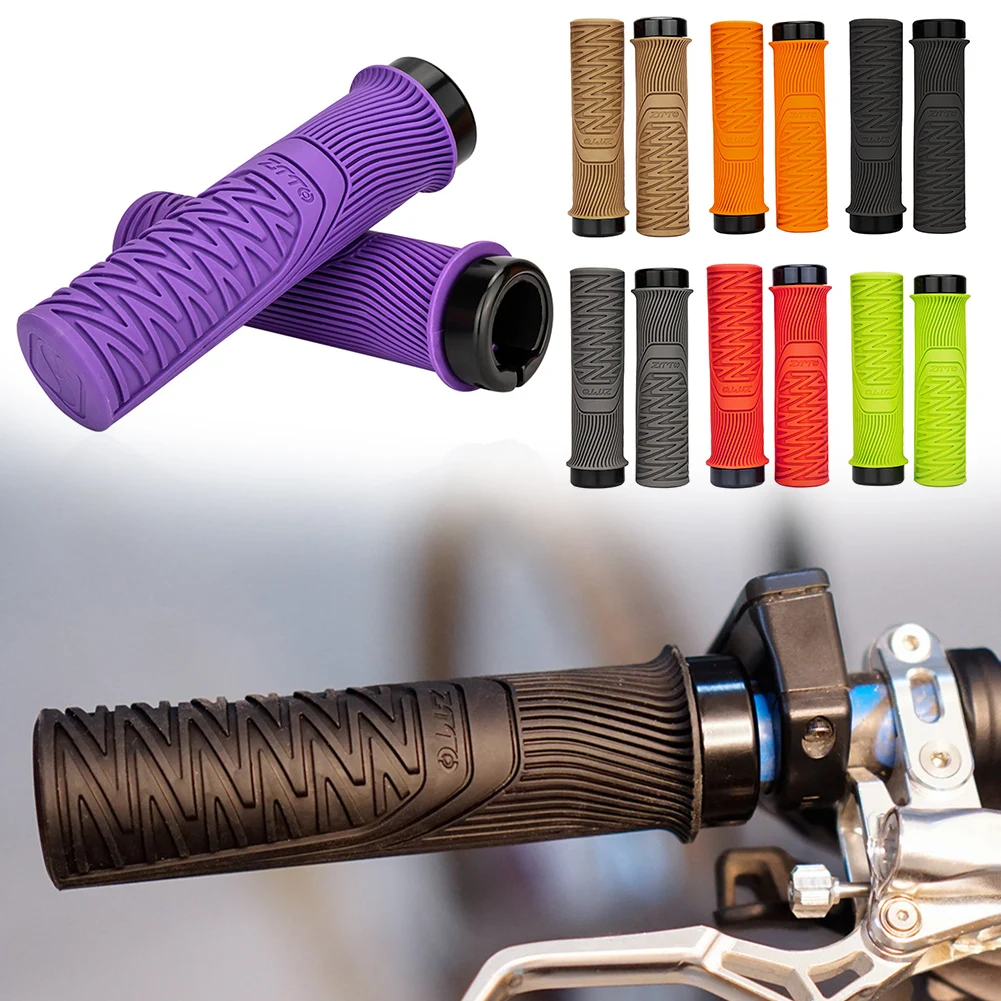 

1 Pair Mountain Bike Handlebar Grips Lock-On Bicycle Bold Black Comfortable Grip Non-Slip Replace Bike Parts Fits 22.2mm