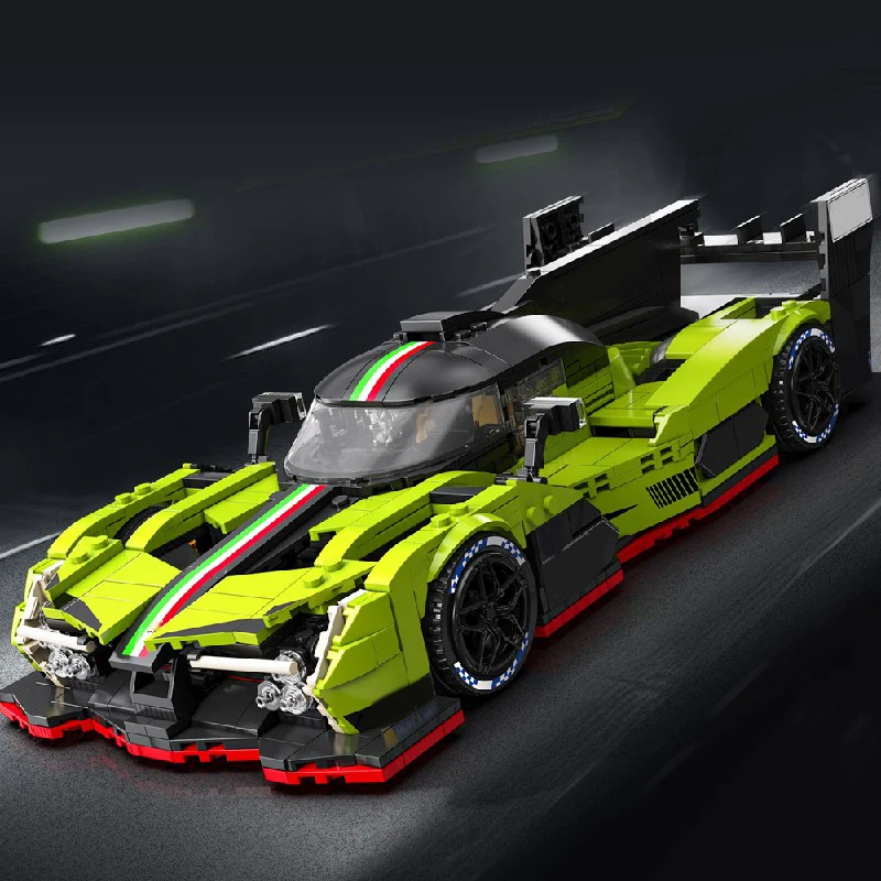 Klemmbausteine Le Mans LBG SC63 Rennwagen Baukasten Technisches Sportfahrzeug Hypercar Supercar Modellbausatz Jungen Spielzeug Erwachsene Kinder Geschenk 1186 Teile