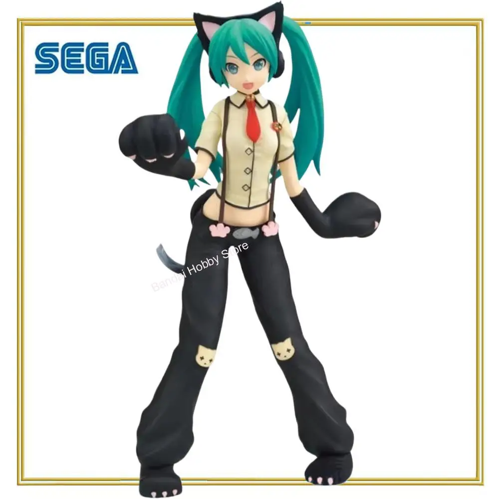 在庫ありセガオリジナル本物のプロジェクト-diva-アーケードフューチャートーン初音ミク-spm-フィギュアニャンコ-23-センチコレクションモデルおもちゃギフト