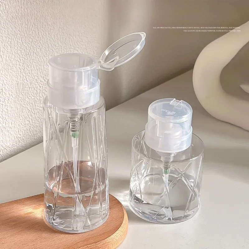 Afsluitbare lege hervulbare persfles manicure nagelreiniger make-up verwijderaar container fles pompdispenser hervulbare flessen