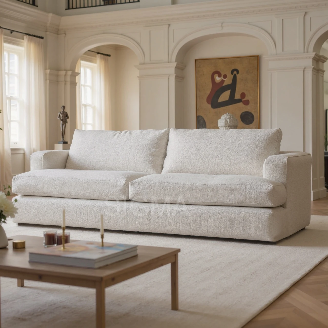 2026 Modern Luxury Convertible Sectional Sofa Set Wood Teak Sofa for Outdoor Use for Apartments Warehouses for Mall Hotel