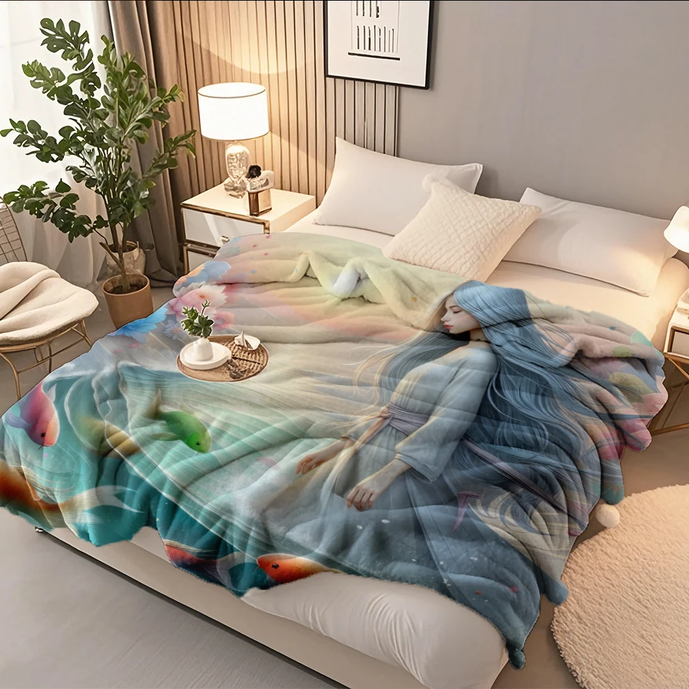 

Stylish Flannel Soft Blanket Flow Of Life Ethnic Tribal Hospitality Bedding Bedcover With Lightweight Wrinkle-resistant Blankets