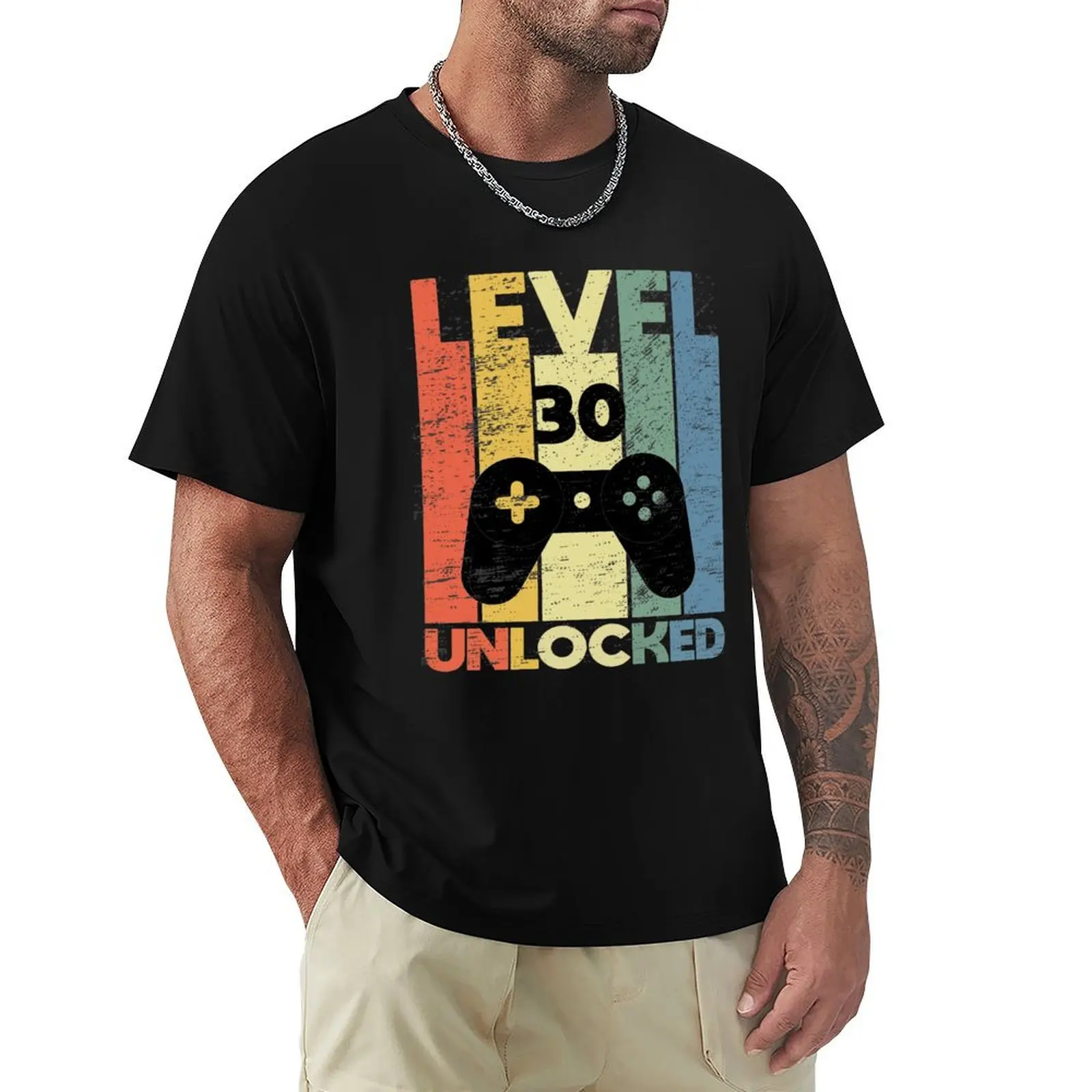 

Level 30 Unlocked, Funny Video Gamer 30th Birthday gamer saying Gift T-Shirt for a boy hippie clothes men t shirt