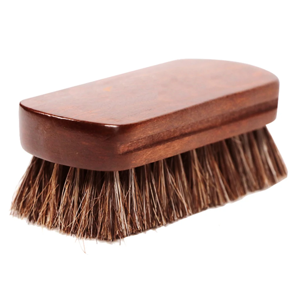 

Shine Polishing Brush Auto Wash Horsehair Leather Textile Cleaning Brush for Car Interior Furniture Apparel Bag