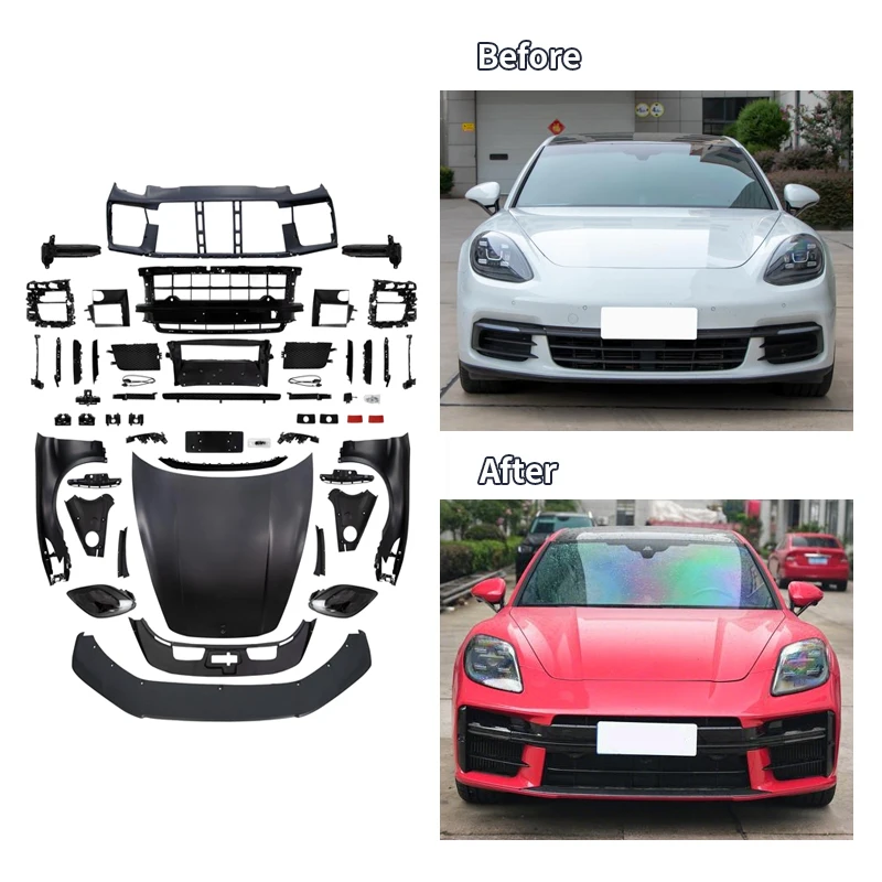 1:1 971 Upgrade 976 Turbo Front Rear Bumper Kit PP Material Protection Decoration Easy for  Panamera 2017-2023