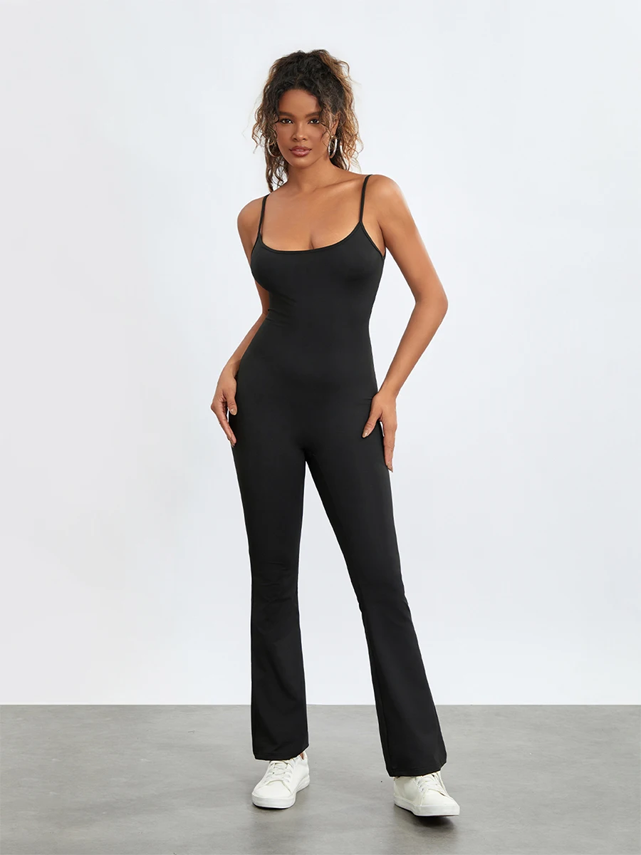 

Women Spaghetti Straps Jumpsuit Sleeveless Backless Bodycon Leggings Romper Full Length Playsuit