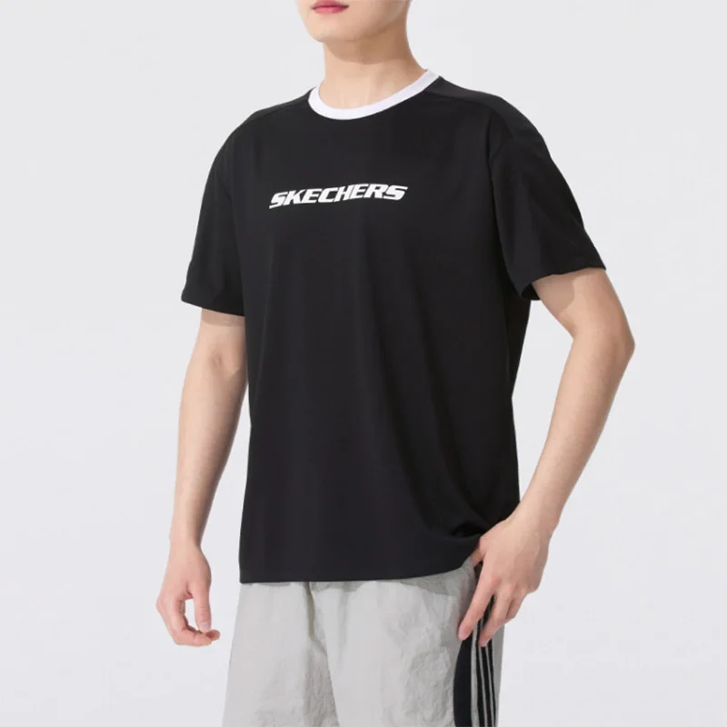 Skechers Official Short-Sleeved T-Shirt - Summer New Design Men's Quick-Drying Running Sports Casual T-Shirt P225U124-03K8