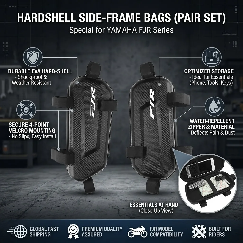 EVA Hard Shell Thickened Fabric Motorcycle Storage Bag Side Bag With LOGO For YAMAHA FJR 1300 FJR1300 FJR1200