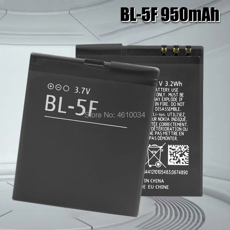 950mAh BL 5F BL-5F بطارية لنوكيا N95 N96 N98 N99 N72 N78 N93i 6290 E65 6290 6210S/N 6710N N95 C5-01 E65 X5 بطارية BL5F