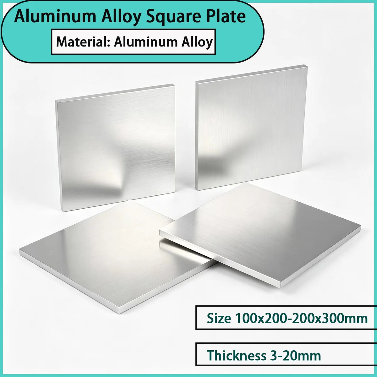 Aluminum alloy square plates with a thickness of 3-20mm are commonly used for decoration, hardware pads, equipment panels, etc
