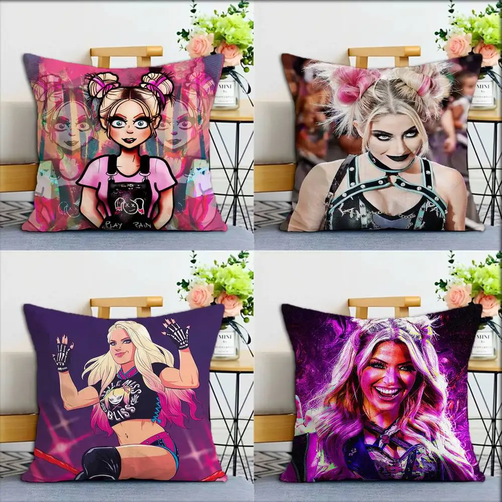 

A-Alexa B-Bliss Wrestling World Various Sizes Square Pillow Case For Car Home Bedchamber Decor