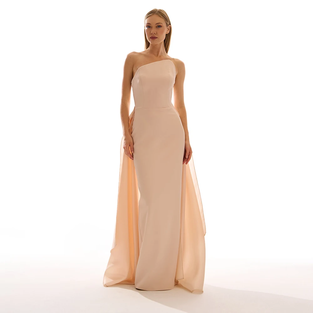 

Customized Strapless Evening Dresses Elegant Sheath Long Girl Prom Dresses for Bespoke Occasion Women's Party Gowns Floor Length