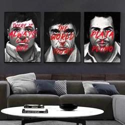 Classic Movie Pablo Escobar Tony Montana Qoutes Posters Prints Wall Art Canvas Painting The World Is Yours Mural for Home Decor