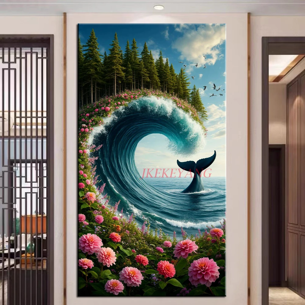 ondas-de-fantasia-e-flores-imagem-diy-pintura-diamante-ponto-cruz-brocas-completas-diamante-mosaico-nova-colecao-decoracao-casa