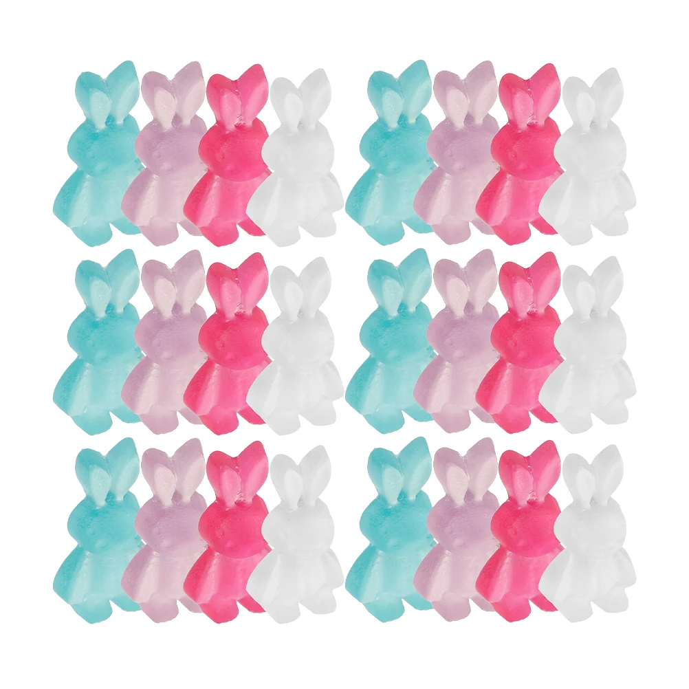 

80pcs Rabbit Resin Jewelry Craft Diy Loose Spacer For Bracelet Necklace Earrings Keychain Making Chewing Beads Animal Flatback