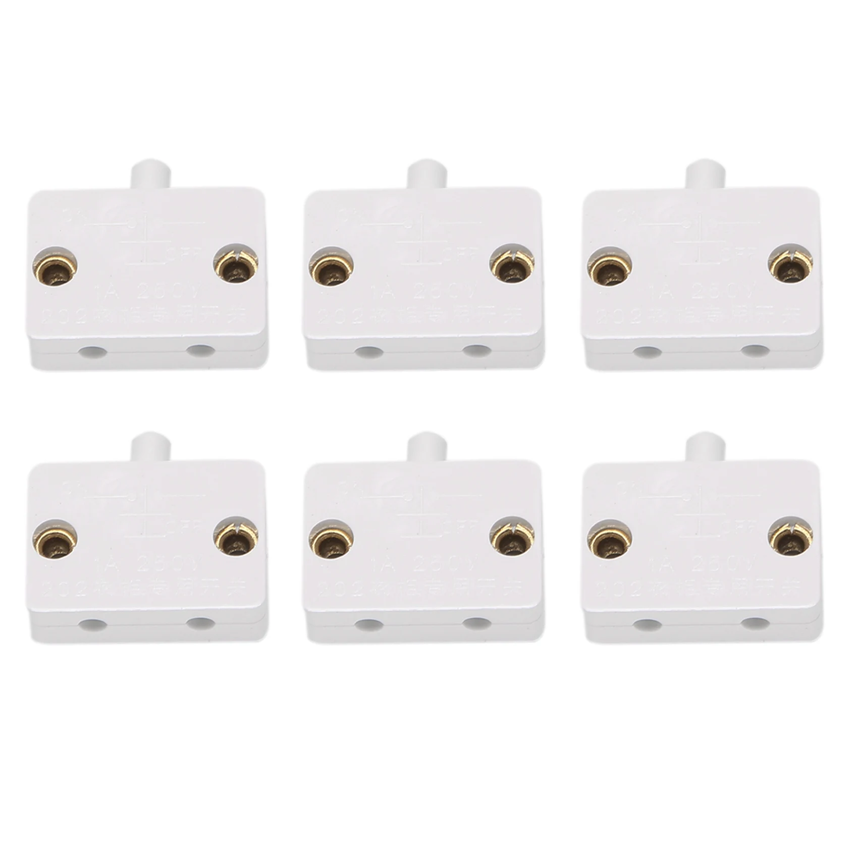 6Pcs Door Led Switch for Closet Light Normally Closed Cabinet Electrical Lamp Switches for Closet Pantry Cabinet White