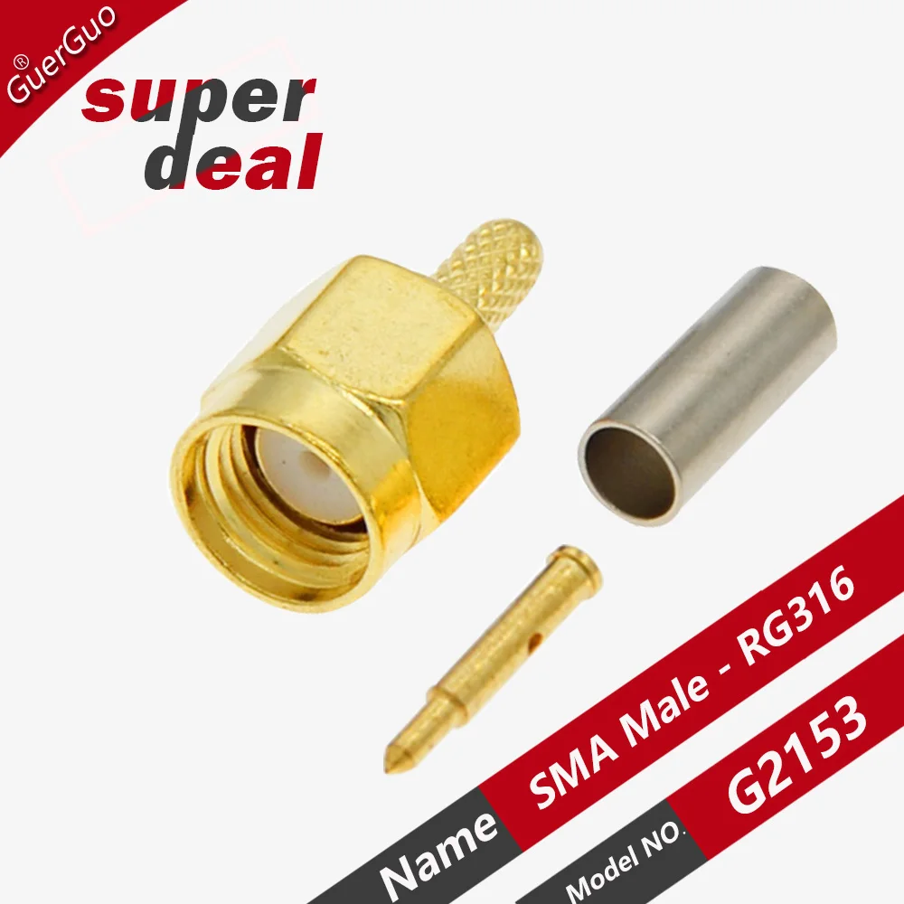 1PC RP SMA Male Plug Female Jack Right Angle Connector Solcering Crimp Adapter RG316 RG174 SYV 50-1.5 RF Coaxial Connectors