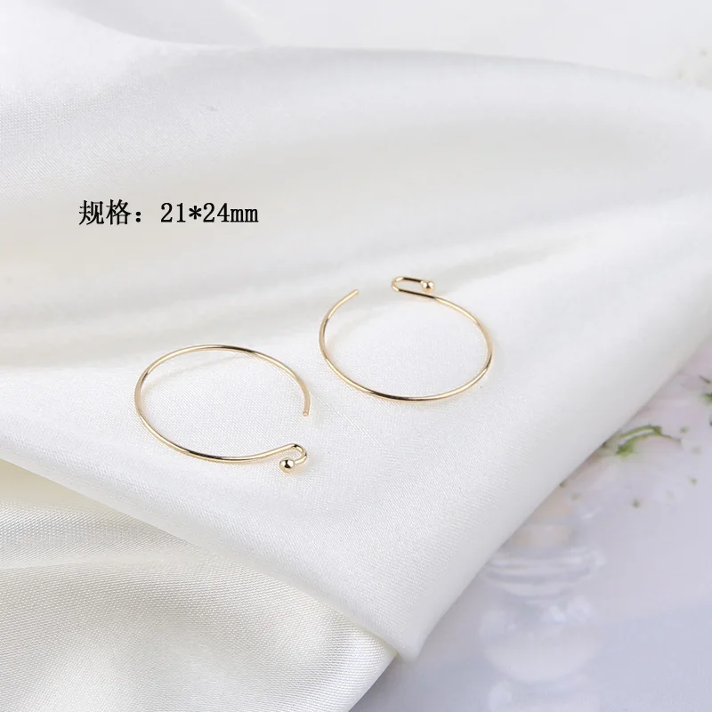 2pcs Diy Jewelry Accessories Ear Hooks Spherical Semicircle Ear Hooks All-match Earrings Gold Color Handmade Material Pendant