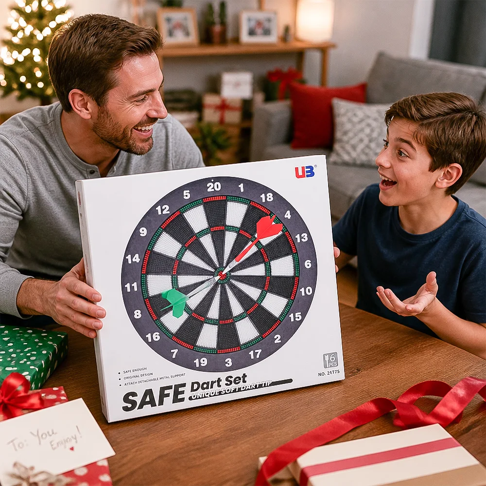 Soft Tip Dartboard Set, Safe Plastic Dart Target Game Kit with 6 Pcs Soft Darts, 2 Ways Placement with Wall Hanging Hole & Metal Table Stand, Indoor Family Party Leisure Game Toy, High Quality Interactive Game Set, Ideal Holiday Birthday Festival Gift