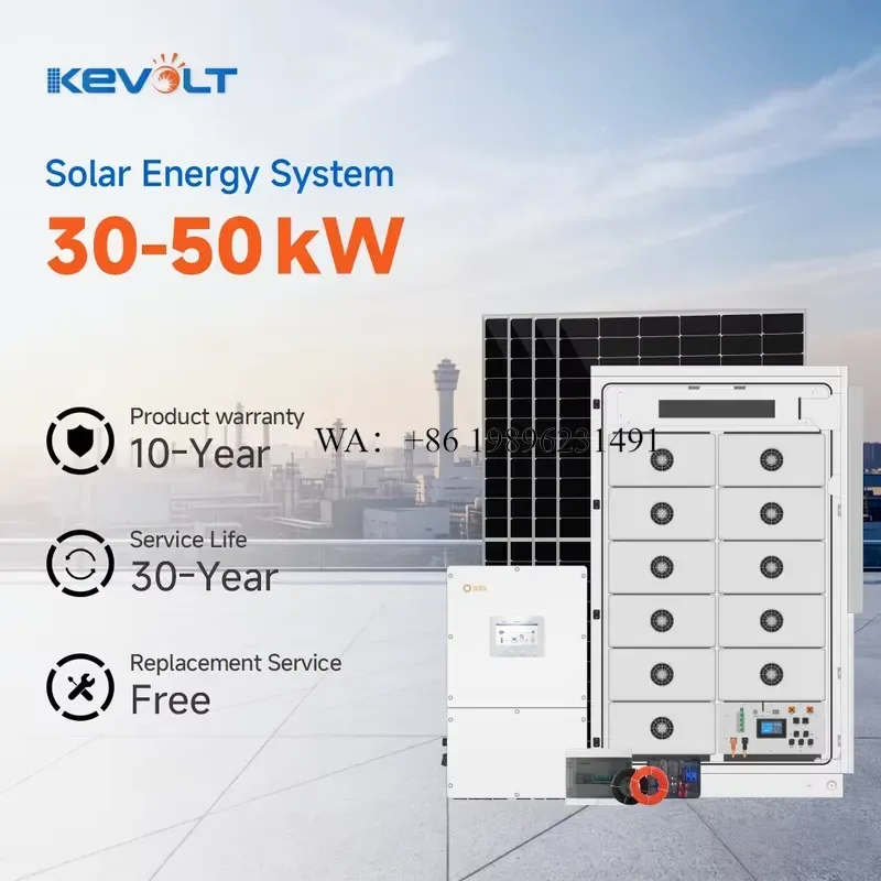 KEVOLT Solar Energy System High Voltage 30kW 40kW 50kW Solar Panels with Battery and Inverter for Industry and Commerce