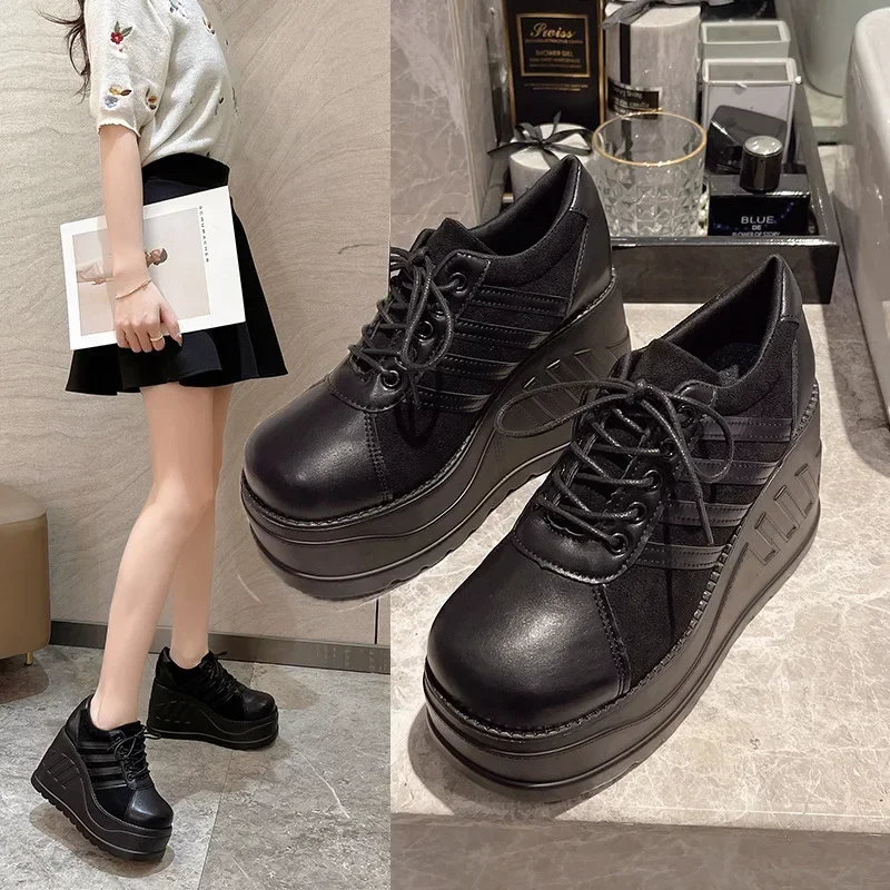 Big Size 35-43 Brand Design Female Goth Platform Fashion Cosplay Wedges High Heels Women's Pumps 2025 Street Sneaker Shoes Woman