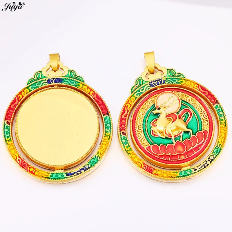 1 Stück Emaille-Kupfer-Anhänger-Cabochon-Basis 25mm Leere Fassung Schale Charms Zubehör für DIY-Halsketten Schmuckzubehör – Detail 5